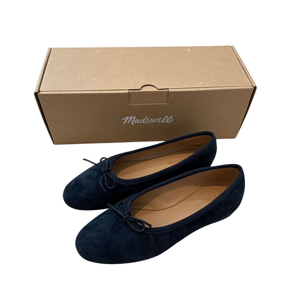 Madewell The April Ballet Flat in Deep Indigo Suede Size 5.5